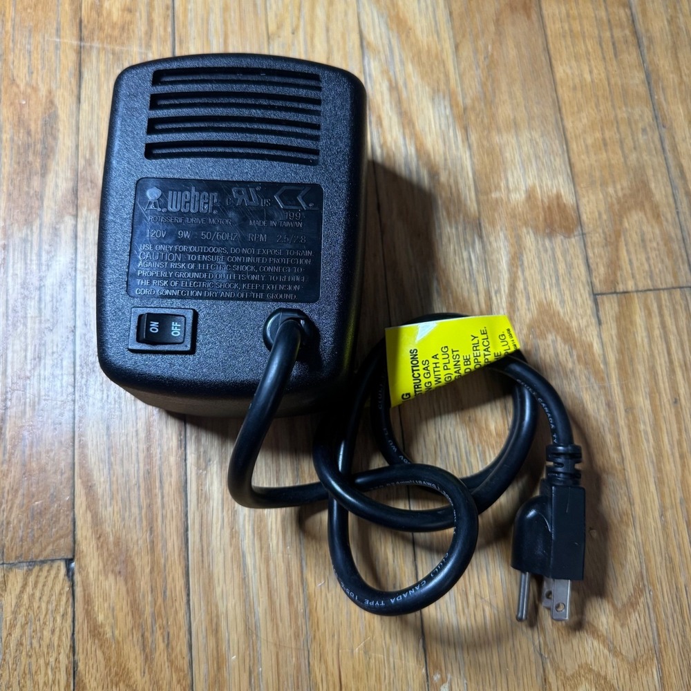 Weber Rotisserie Drive Motor 120V 9W 2.5/2.8 RPM Grill Accessory Black 0904